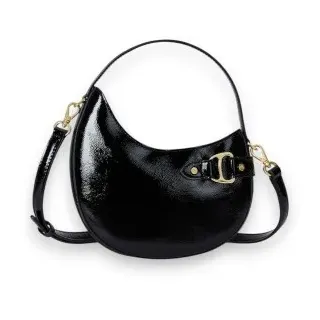 Lauren Ralph Lauren für Damen. 431P04070001 Tasha kleine Crossbody-Tasche aus Lackleder schwarz (OSFA), Lässig, Klassisch