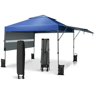 Costway Faltpavillon 3 x 5,37 m Blau