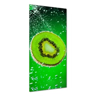 Wallario selbstklebende Duschrückwand 80 x 180 cm mit Motiv Grüne Kiwi-Scheibe im Wasser - Wandverkleidung mit Hochglanzlaminat in Glasoptik