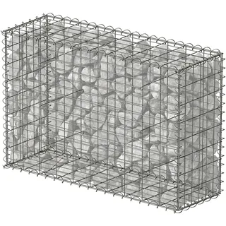 Relaxdays Gabionenwand Steinkorb 80 × 100 × 30 cm