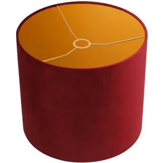 Leuchtenschirm , Rot , Metall, Textil , zylindrisch , E27 , 24 cm , Lampen & Leuchten, Leuchtenzubehör, Lampenschirme