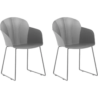 Beliani Esszimmerstuhl Kunststoff schwarz 2er Set