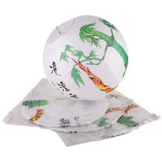 lachineuse - 4er Set chinesische Laternen - Deko-Kugeln - Bambus-Muster - für draußen geeignet - asiatische Atmosphäre - Papier - Mehrfarbig - Ø 35 cm - dekorative Geschenkidee China, Asien
