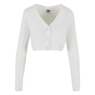 URBAN CLASSICS Cropped Feather Strickjacke White 2XL