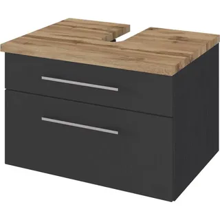 Waschbecken Unterschrank 60 cm TAREE-03 in matt grau - Grau
