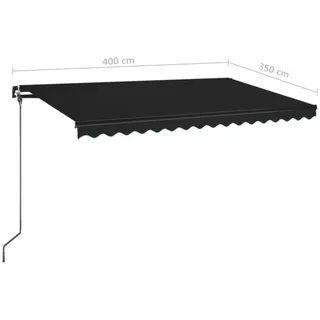 vidaXL Markise 400 x 350 cm grau