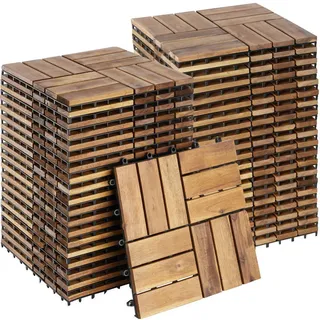 tectake Terrassenfliesen Tabula, Maße je Fliese 31 x 31 x 2,2 cm, braun , Braun , Holz , Quadratisch , 31x2.2x31 cm , Teppiche und Böden, Terrassenböden & Balkonböden, Terrassenfliesen