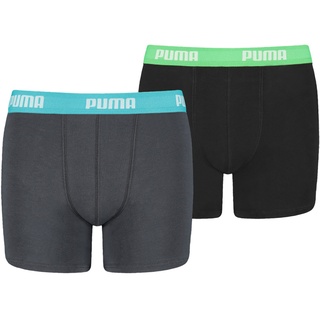 Puma Boxer, (Packung, 2er-Pack), mit Logo Webbund PUMA grau-blau, schwarz-grün