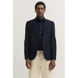 Anzugsakko BUGATTI "Mix & Match", Herren, Gr. 48, blau (390, marine), 75% Wolle, 22% Polyester, 3% Elasthan, unifarben, normal, Manschette, Sakkos Anzugsakko, Modern Fit