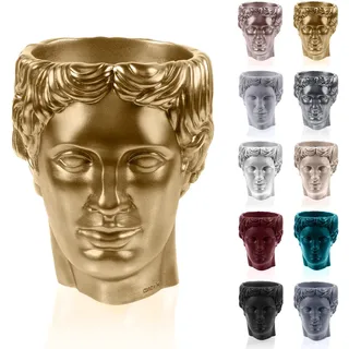 CONCRETTE Blumentopf aus Beton Hermes | Ø 12 cm | Classic Gold | Zement-Pflanzkübel | Handgefertigt in der EU
