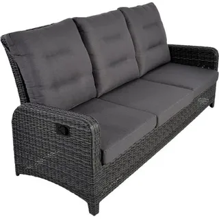 Loungesofa - 197x84x98 cm - 3-Sitzer - Aluminium - Korbgeflecht