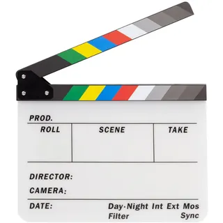 ALLZEDREAM Acryl Regisseure Clapboard Film Clapper Board Cut Action Szene Schiefer mit 2 Dry Erase Whiteboard Stifte