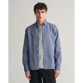 Gant für Herren. 3000202 Slim Fit Oxford Hemd blau (L), Lässig, Baumwolle, Klassisch, Langarm