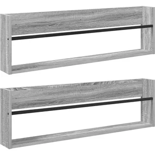 vidaXL Magazinregal 2 pcs Graues Sonoma 100 x 12 x 30 cm Holzwerkstoff - Grau