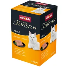 Bild Vom Feinsten Adult Katzenfutter, Nassfutter für ausgewachsene Katzen, mit Geflügel + Nudeln, 6 x 100 g