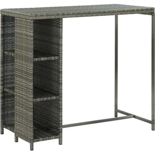 vidaXL 5-tlg. Gartenbar-Set mit Kissen Poly Rattan Grau - Grau