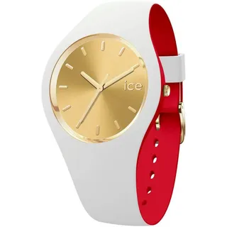 ICE-Watch - Ice Loulou White Gold chic - Weiße Damenuhr mit Plastikarmband - 022328 (Medium)