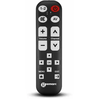 Geemarc TV15 - Einfach zu bedienende Universalfernbedienung mit 14 großen programmierbaren Tasten für Senioren - Funktioniert als Infrarot-Fernbedienung