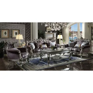 Sofagarnitur 3+2 Sitzer Klassischer Wohnlandschaft Sofas Couchen Barock Möbel - Lila