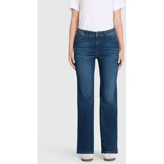 Bootcut-Jeans MAC "LAURA", Damen, Gr. 48, Länge 28, blau (trendy vintage blau), Denim/Jeans, Obermaterial: 89% Baumwolle, 8% Polyester, 3% Elasthan, lang, Jeans Bootcut-Jeans