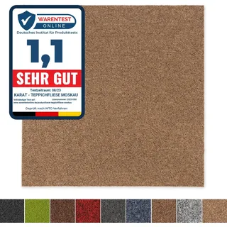 Karat Teppichfliesen Moscow Selbstliegend 50 x 50 cm Beige