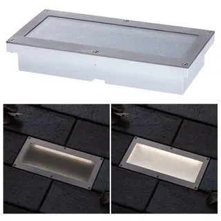 Paulmann LED Außen-Bodeneinbauleuchte Brick alu-grau 20 x 10 cm warmweiß