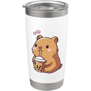 Capybara Boba Bubble Tea Kinder Mädchen Kinder Kawaii Capybara Doppelwandiger Edelstahl-Thermobecher