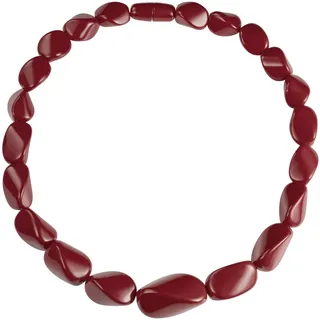 ZAVANA 55 cm Lange Statement-Halskette für Damen, handgefertigte Boho Chunky Halskette für Frauen in Burgunderrot, Chunky Kette mit burgunderroten gedrehten Harz-Gliedern, ungewöhnliche Modeschmuck