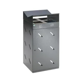 VAR Wertstoff-Sammelstation WS 58, 4-Fach Einwurf, 200 Liter, antik-silber