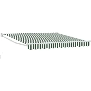 vidaXL Ausziehbare Markise Grün und Weiß 350 x 250 cm - Grün