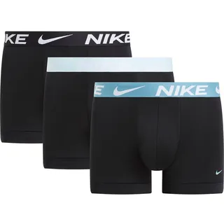 Nike Herren Trunk 3pk Unterwäsche, Blk-Glacier Blue/Dnim Turq./ Blk, XL