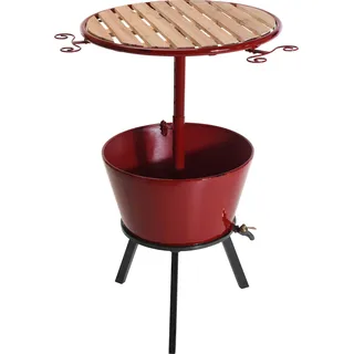 Bistrotisch Mit Wasserhahn 66x111 Cm Rot Party Garten Zubehör Outdoor
