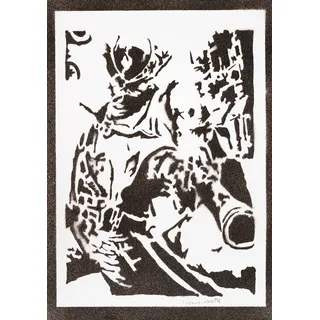 moreno-mata Echtes Handgemachtes Graffiti Blood... Gamer Aesthetic Poster & Kunstdrucke Bilder The Hunter Plakat Handmade Deko Wandbilder Wohnzimmer Wanddeko Geschenke für Männer und Frauen