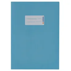 HERMA 7087 Heftumschläge A5 Papier Hellblau, 10 Stück, Hefthüllen mit Beschriftungsfeld aus extrem kräftigen Papier & satten Farben, Heftschoner Set für Schulhefte, farbig