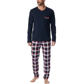 SCHIESSER Family"«, Long Pyjama Blau/Rot Baumwolle 48 Herren