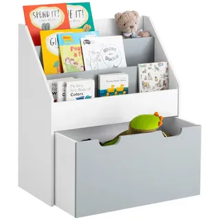 SoBuy Kinderregal 63 x 70 x 30 cm Holzwerkstoff grau/weiß