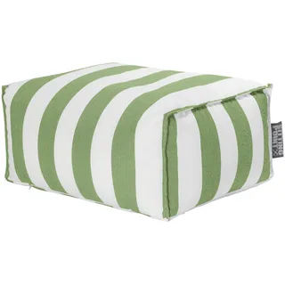 Outdoorsitzsack , Grün, Weiß , Textil , Streifen , 100 l , Füllung: Polystyrol , 65x35x55 cm , Outdoor, Reißverschluss , Wohnzimmer, Sessel, Sitzsäcke, Kindersitzsäcke
