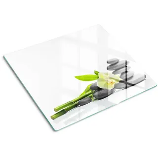 Tulup Glasplatte 60x52 cm Orchidee , Glas , 60x0.4x52 cm , Küchen, Küchenelektrogeräte, Herde, Herdabdeckplatten