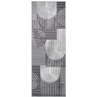 Läufer OTTO HOME "Lyssandra" Gr. 12, grau (dunkelgrau), B:80cm H:8mm L:300cm, Kunstfaser, Teppiche, Läufer, 3D-Effekt, softer Kurzflor, pflegeleicht, leichter Glanz, Scandi-Look