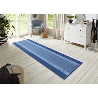 Hanse Home Teppich Läufer Band 80x200cm – Teppichläufer Weicher Kurzflor Teppich Modernes Design Läufer für Flur, Schlafzimmer, Kinderzimmer, Badezimmer, Wohnzimmer, Küche Dekoläufer – Jeans Blau