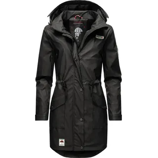 Navahoo Kurzmantel »Regenjacke Deike modischer Damen Outdoor Regenmantel schwarz