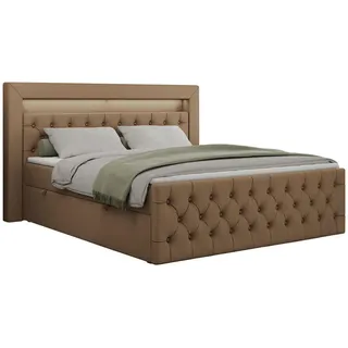 MKS Boxspringbett 160 x 200 cm H3 Braun