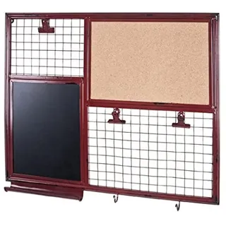 HAKU Möbel Memoboard rot, Kork, Metall - Maße: B 65 cm x H 57 cm x T 6 cm, Style: Industrial