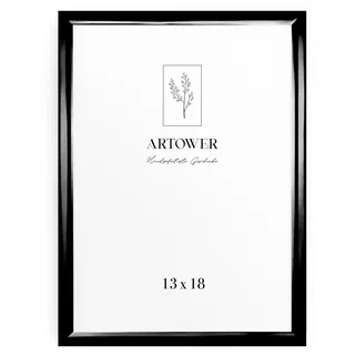 Artower® Bilderrahmen Schwarz Metall Dünner Rahmen für 13 x 18 cm | Posterrahmen Groß Collage | Picture Frame Metal 13x18 cm | Aluminium Schmal Bilderrahmen | Black Poster Rahmen