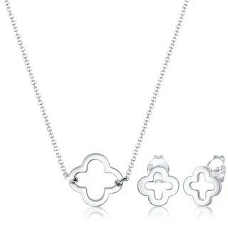 Elli Schmuckset Kleeblatt 925 Sterling Silber