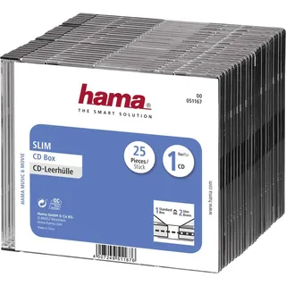 Hama CD/DVD/Blu-Ray Leerhülle schwarz (Packung mit 25)