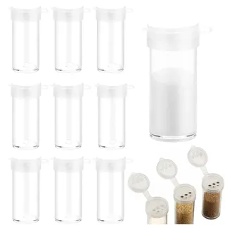 ZEBKEL Mini Salzstreuer Set 10 Stück, Kleine Gewürzspender mit Deckel, Reise Salzstreuer für Camping & Bento-Box