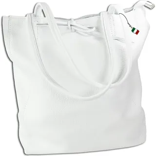 Tasche weiß Florence Shopper Leder OTM107W - Weiß