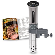 KitchenBoss Sous Vide Roner Küche mit niedriger Temperatur Slow Cooker Professioneller Thermozirkulator IPX7 wasserdicht, Timer mit Touchscreen, silber