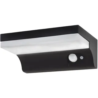 REV LUMUS 130 Solar Wandleuchte mit Bewegungsmelder, LED Wandlampe, Solarleuchte Garten, 150lm, 3000K, 2W, IP65, schwarz